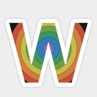 Retro Rainbow 'W' Sticker Sticker